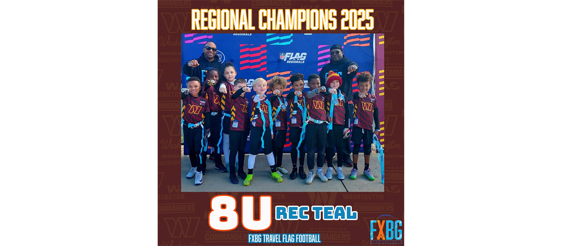 Champions! 8U Teal FXBG Flag